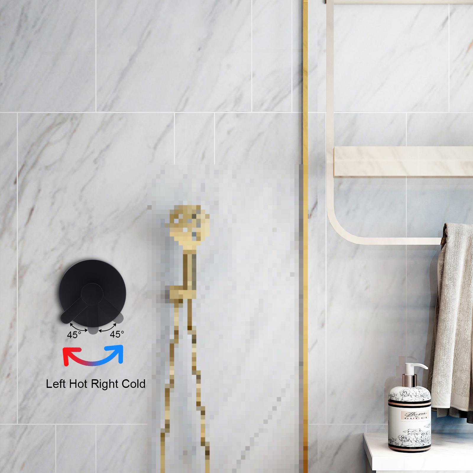 

G1/2 Single Function Shower Handle Valve Bathroom Trim Kit,Black Hot & Cold Shower Mixer Valve W/ Ceramic Spool for Hand Spray чёрный