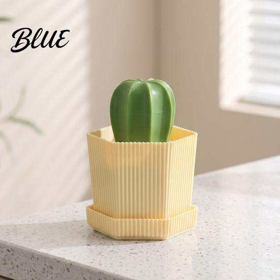 Practical Housewarming Gifts Cactus Dish Brush with Base Flexible Non Scratch Nano Scrubber Effective Material Oil Stain Remove Scrub for
