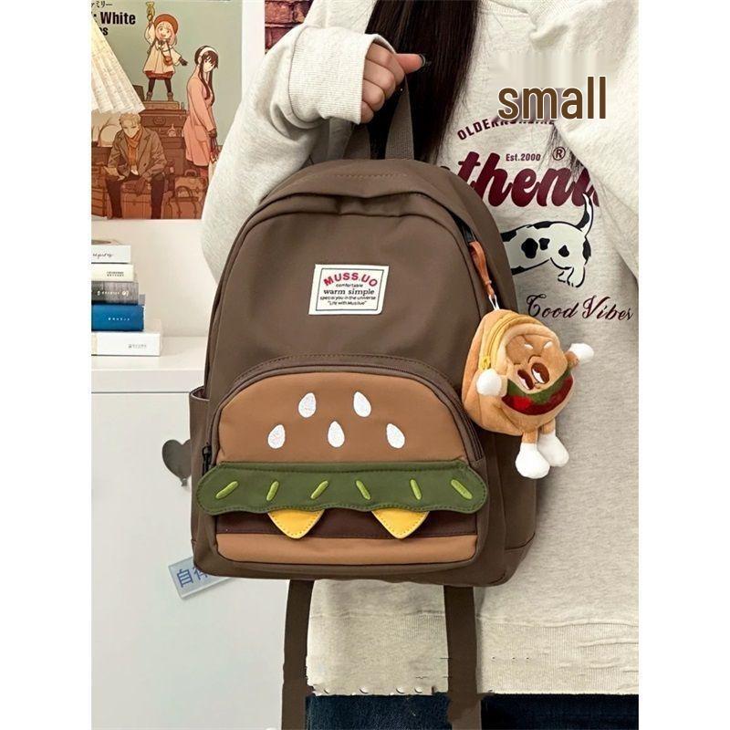 

Cute Hamburger Cartoon Backpack: Versatile, Lightweight Schoolbag for College Students and Travel Backpack