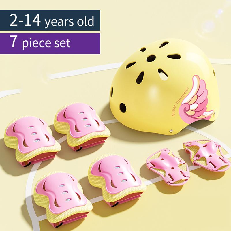 Child protective equipment helmet elbow knee pads for girls aged 3 4 5 6 7 8 9 10 11 12 year boy Suitable for roller skating and skiing