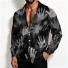 Men's Halloween Shirt Jacket Casual Loose Fit Lapel Collar Breathable for Spring and Fall
