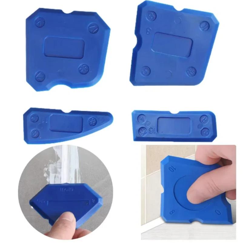 4pcs Silicone Glass Cement Scraper Sealant Grout Remover Tool Home Finishing Caulking Tools Home Cleaning Hand Spatula Tool