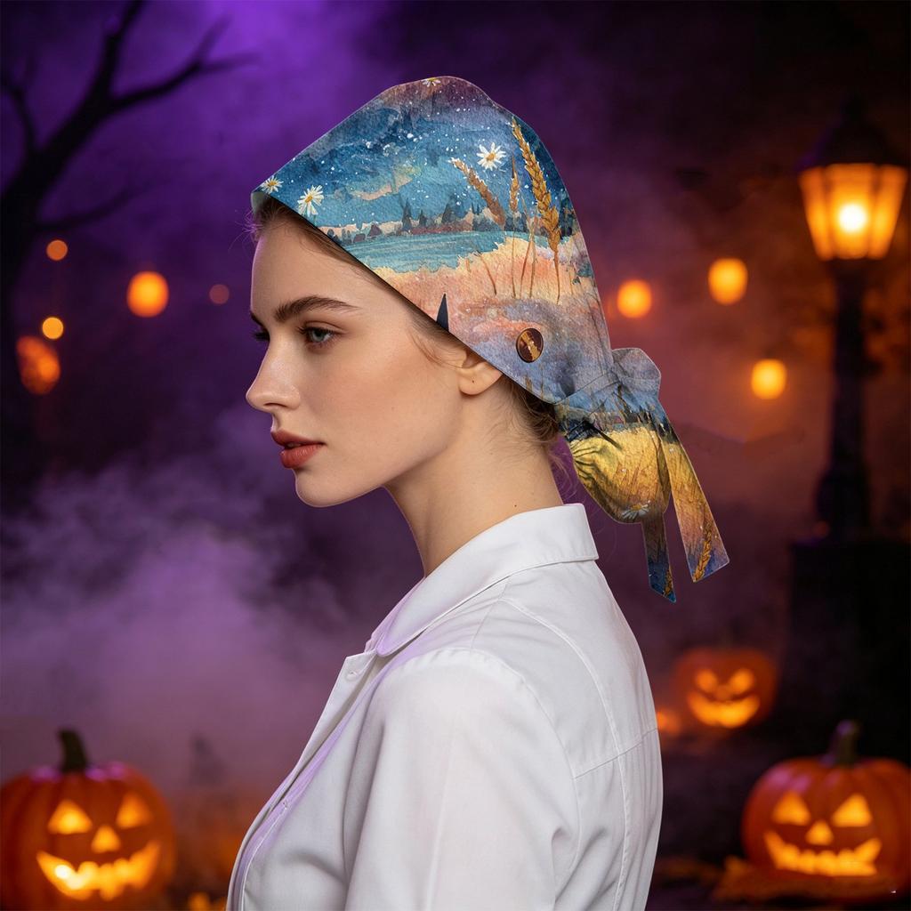Women's Halloween Print Ponytail with - Design for Work and Casual Wear