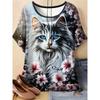 Summer Ladies 3D Printed Crew Neck T-Shirt Halloween Wear