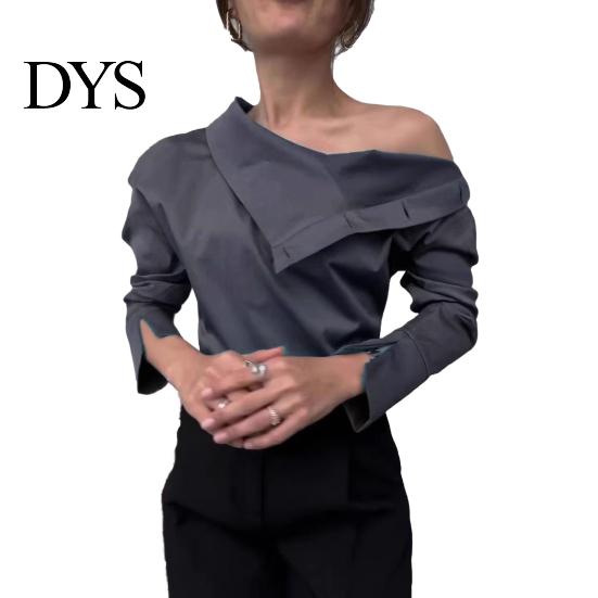 Versatile Women Top Shirt Button Splicing Turtleneck Long Sleeves Casual Loose Fit Solid Color Off-shoulder Blouse