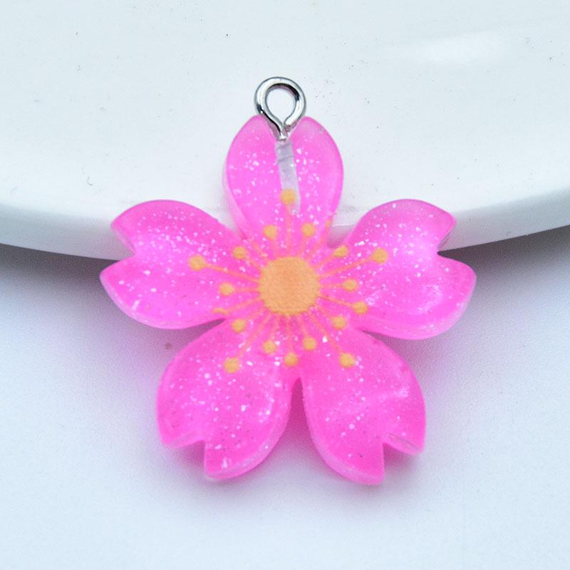 Luminous Sakura Daisy Resin Charms: Earrings, Pendants, Keychains for DIY Jewelry