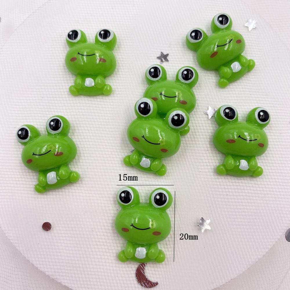 Resin Kawaii Colorful 3D Green Frog Flatback Cabochon Stone 30PCS Scrapbook DIY Decor Domácí figurky