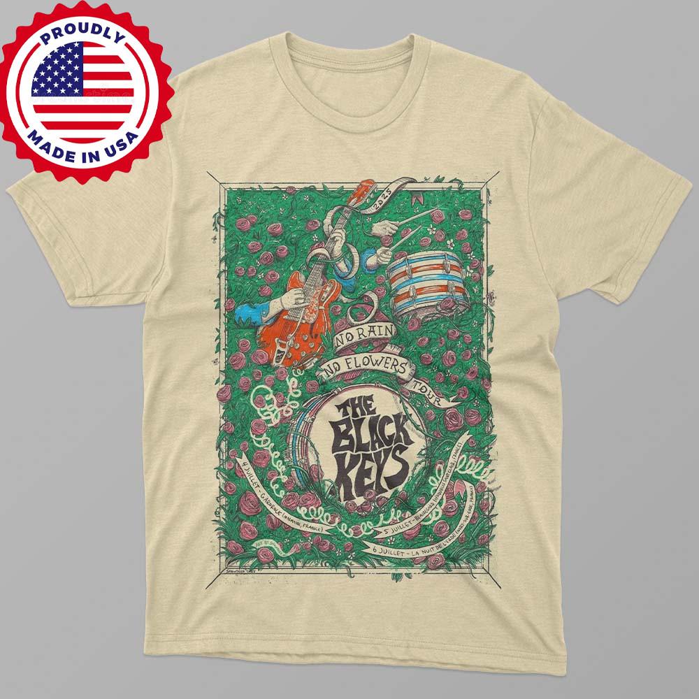 The Black Keys No Rain No Flowers Tour 2025 France Unisex T-shirt BM1791 Unisex T-Shirt XXXXL