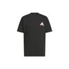 Camiseta de Manga Corta con Cuello Redondo y Estampado Gráfico Americano Vintage para Hombre Tops Negro HY0786