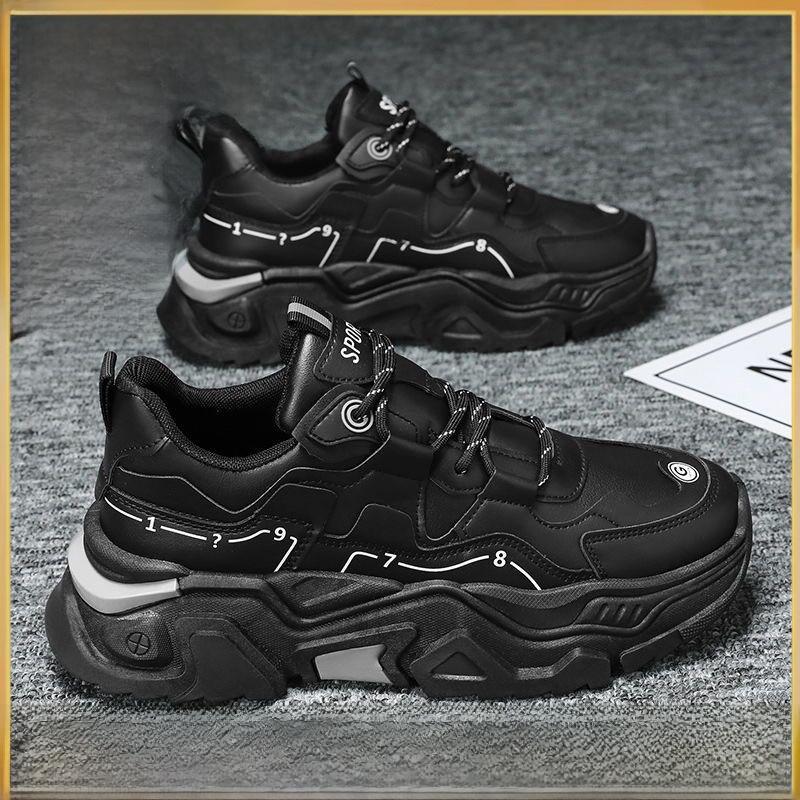 Men's Running Sports Shoes Soft Bottom Dad Trendy Shoes Youth Increased Height Middle School Students Casual Shoes Rubber Sole