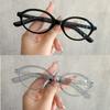 2PCS Leopard Print Oval Shaped Sun Glasses Small Size Frame Korean Vintage Plano Glasses Blue Light Blocking Full FrameChic & Light