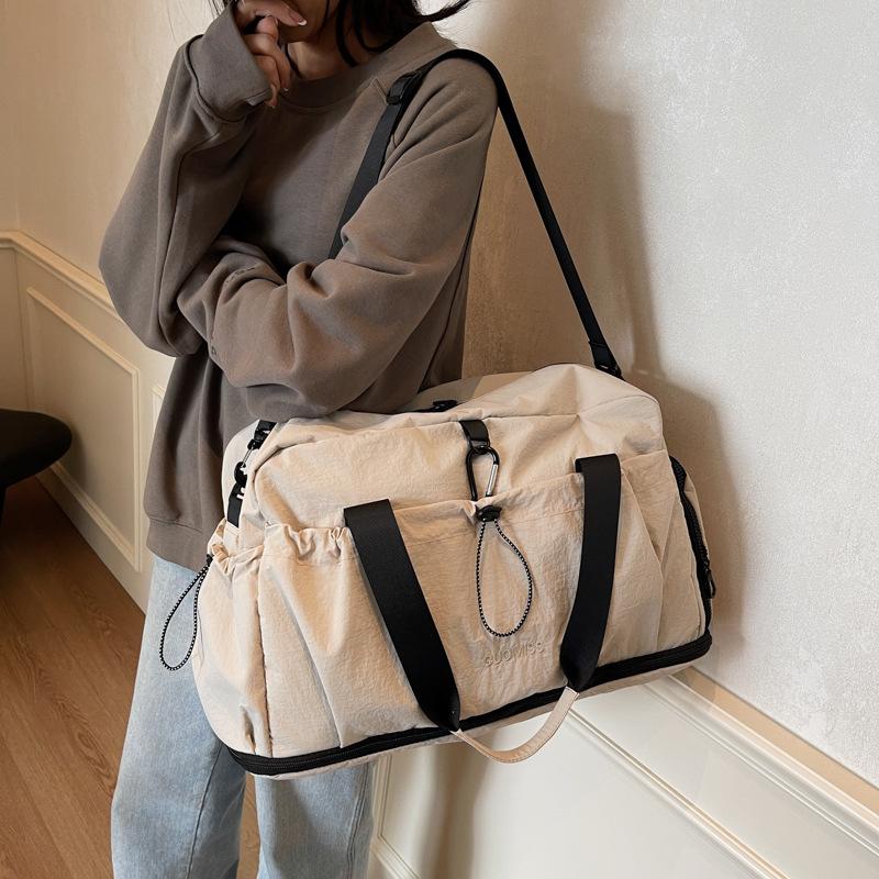 Expandable short-distance travel bag Women's large-capacity outdoor messenger sports fitness bag Light shoulder luggage Birth bag