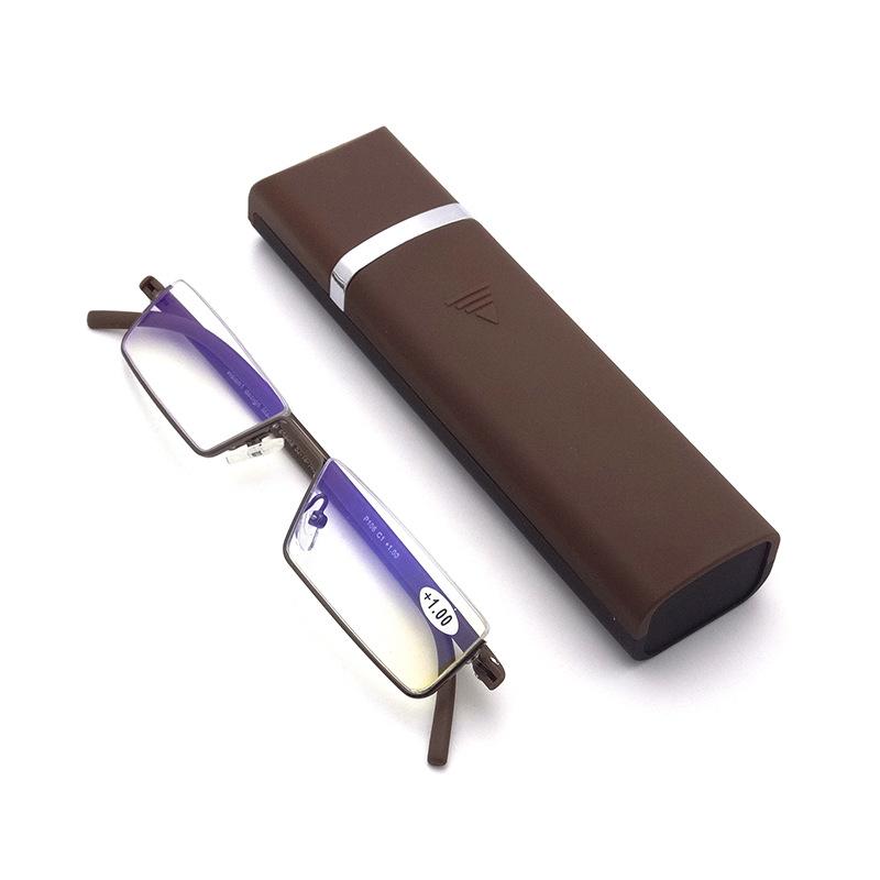 TR90 Presbyopic Glasses Man Blue Light Reading Glasses Men Metal Square Glasses for Sight Plus Lenses Oculos 0+1.75+2.25+4.0