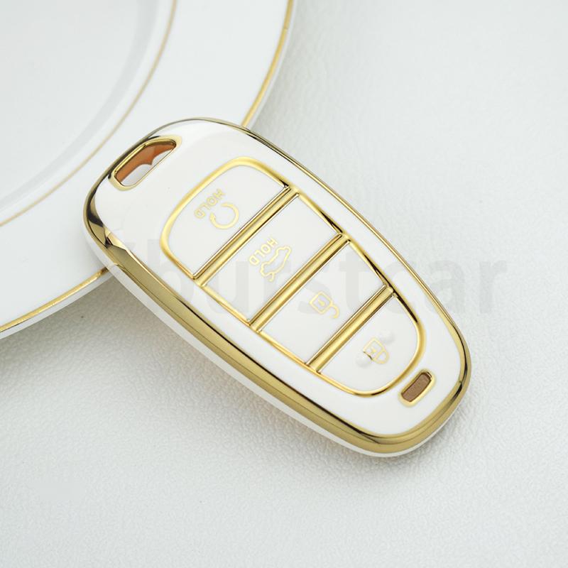 Tpu Car Key Cover Shell Fob Case Holder Bag For Hyundai Santa Fe Tucson Nexo Nx4 Atos Solaris Prime Keyless Accessories