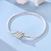925 Silver Sparkling Fashion Zircon Spherical Heart-Shaped Snake Bone Bracelet For Women Fashion Birthday Jewelry Gifts