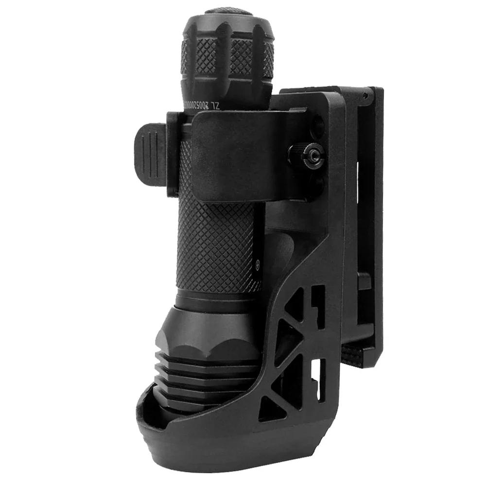 Tactical Flashlight Holster with Lever Side Lock System Set General Torch Set 360° Rotating Plastic Torch Set Set Quick Unplug