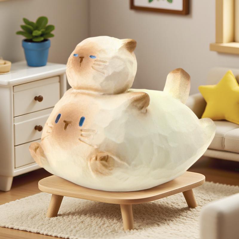 Creative Cute Cartoon Cat Emotion Blind Box Resin Desk Figurine Gift