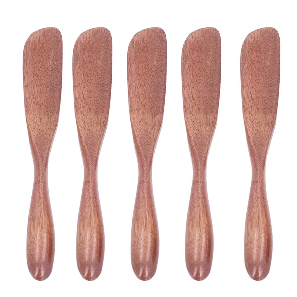 5PCS Wooden Knife Jam Cheese Spreader Tableware for Japanese for Bread Facial Mask
