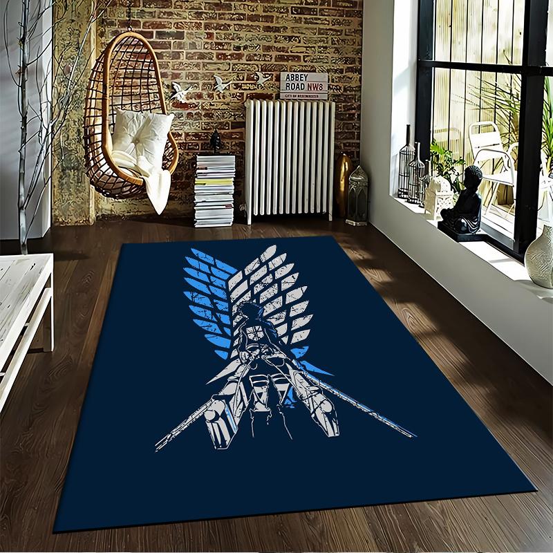 Anime-Inspired Wing Design carpet Non-slip rug suitable for living room and bedroom sofas