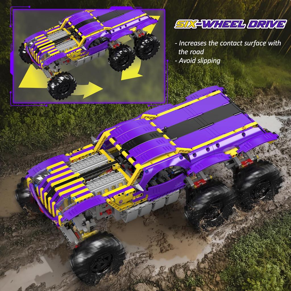 Mould King 18009 ATV Building Block APP and Remote Control Monster Truck Model STEM Engineering Climbing Racing Adult Collection Gift Off-Road Set,