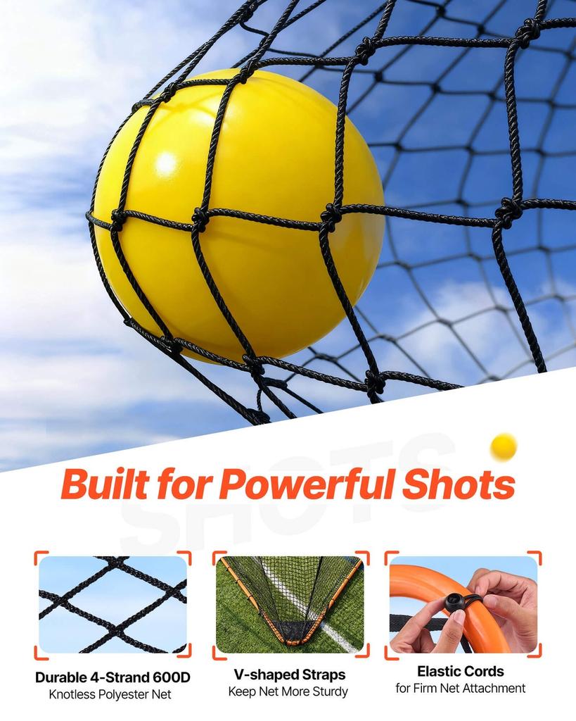 Lacrosse Goal, 6' x 6' Lacrosse Net, Folding Portable Backyard Lacrosse Training Equipment, Steel Frame Training Net, Quick & Easy Setup Lacrosse