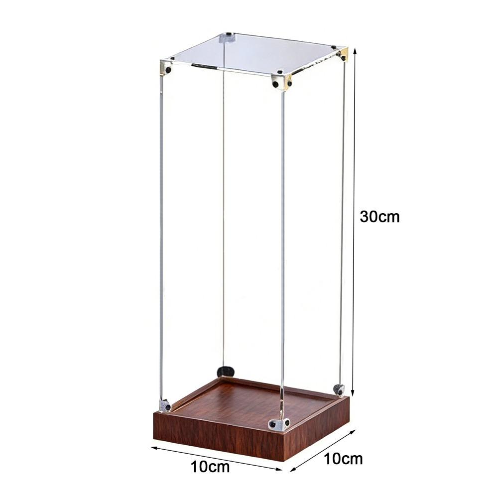 

Transparent Acrylic Acrylic Display Case No-glue Assembly Stackable Design Model Display Case Wooden Bottom Showcase Storage Box