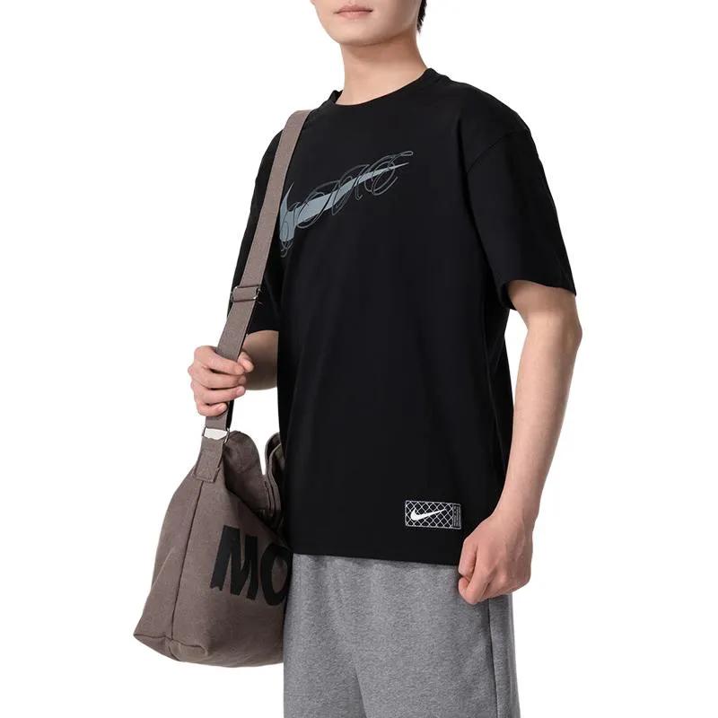 Nike Max90 T Shirts Men's Black Crew Neck Moderate Straight Fit (Unisex) T-Shirts FV8399 010