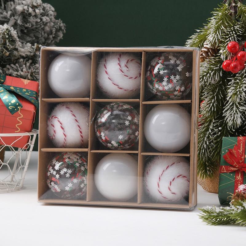 9Pcs/box Golden Christmas Ball Decor Christmas Tree Ornaments Christmas Ball Suit Shatterproof Flash Hanging Balls Decor New