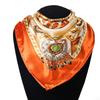 New simulated silk scarf, striped women's small square scarf, flight attendant workplace decoration cm spring and summer silk scarf