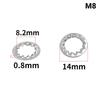 100Pcs M3-M16 Galvanized Carbon Steel Internal Toothed Lock Washers for Electrical Equipment Installation Repairs