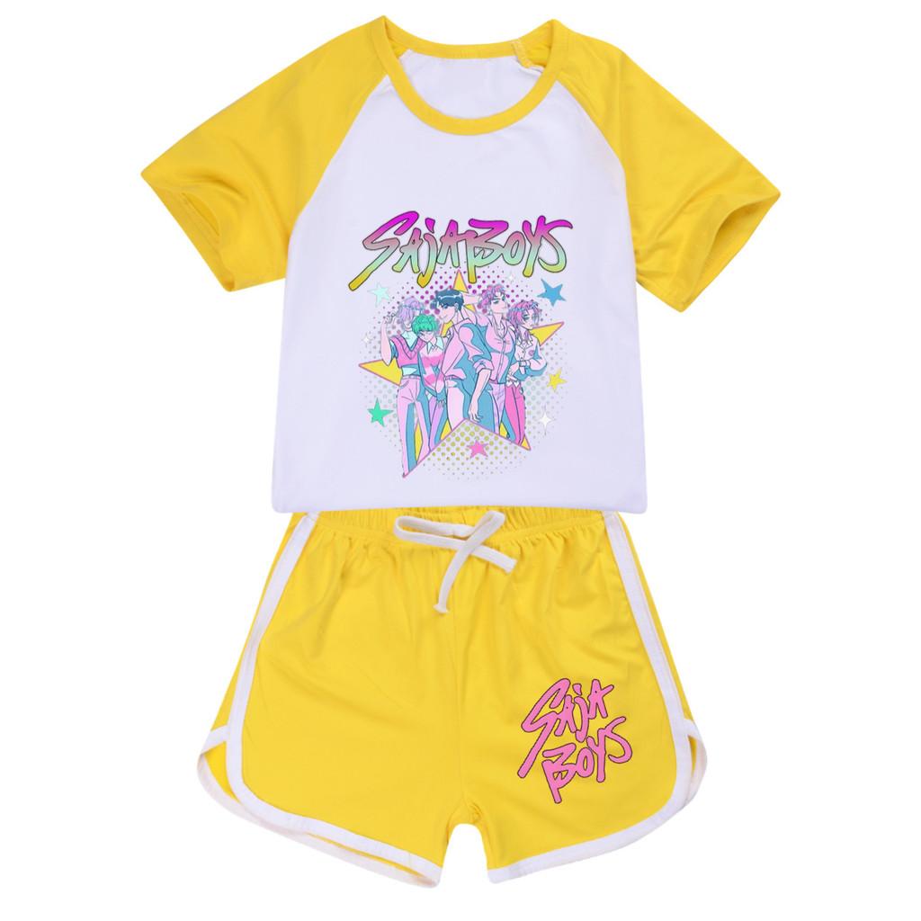 5054 Dětské Dívčí Sajaboys POP Rumi Zoey Mira Potisk Tričko Šortky Sportovní Tepláková souprava Oblečení Sada