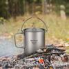 Aomiun Ultralight 750ml Titan Topf Tragbarer Titan Wasserbecher mit Deckel und faltbarem Griff Outdoor Camping Kochen Picknick