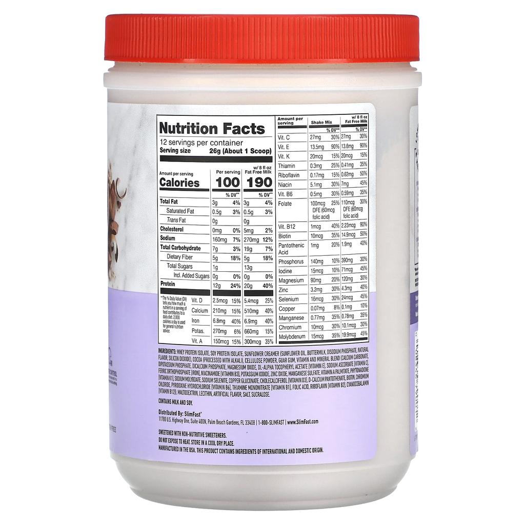 High Protein Meal Replacement Smoothie Mix, Creamy Chocolate, 312G (11Oz)