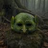 Accessoire de Costume en Matière Douce Masque de Lézard Vert pour Halloween, Masque Semi-Visage Texturé Réaliste, Accessoire de Masque Animal Léger en Mousse PU pour Fête,