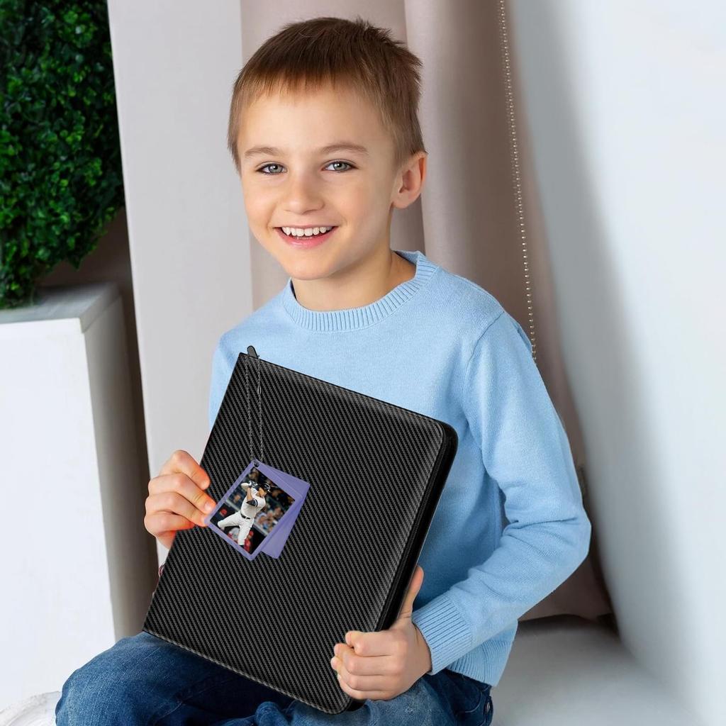 Nami Kartenalbum Sammelkartenalbum Trading Tradingkartenalbum Kartenalbum mit Kartendisplay 9 900 Doppelseitige Tasche Sportkarte Transparentes PP-Material PU-Hülle