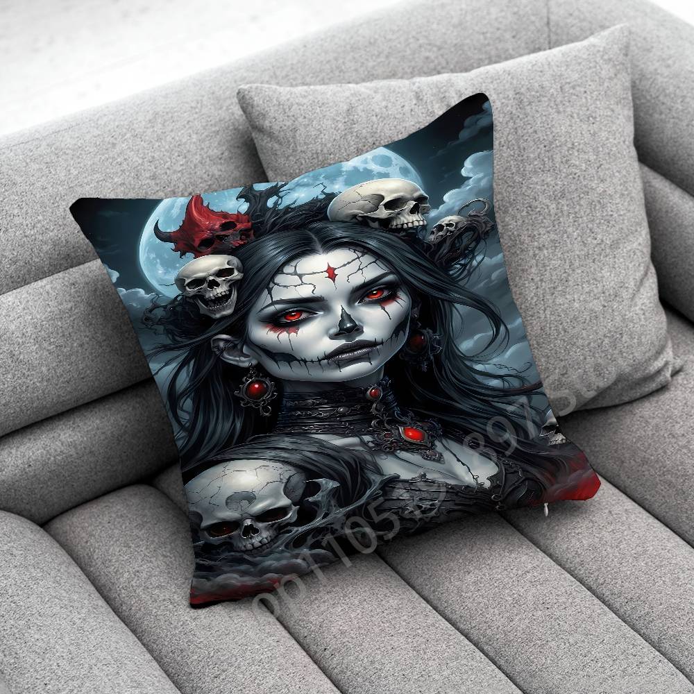 Mexico Skull Girl Catrina Rose Throw Pillow Case For 50x50cm 30x30cm 55x55cm 45x45cm 40x40cm Square Bed Pillowcase Cover