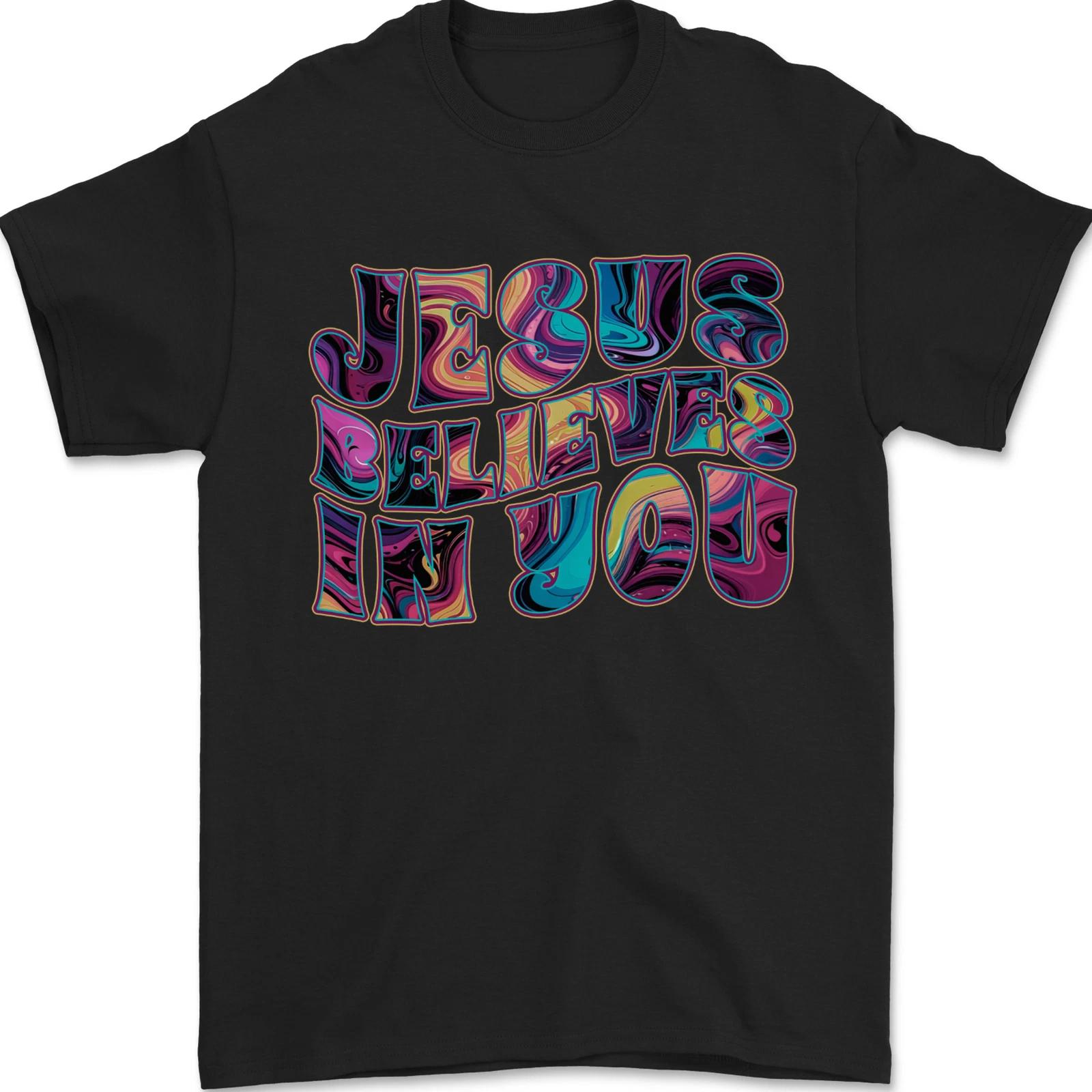 

Jesus Believes In You Christian Christianity Mens T-Shirt 100% Cotton 3XL