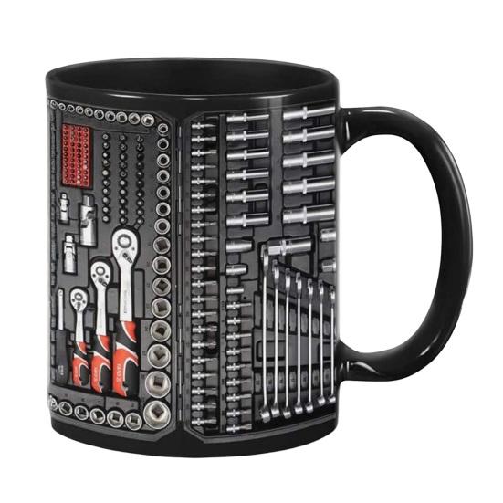 Mechanic Tool Box Coffee Mug 350ml Ceramic Tea Cup Wrench Screwdriver Hammer Mug Unique Gift for Engineers DIY Enthusiasts