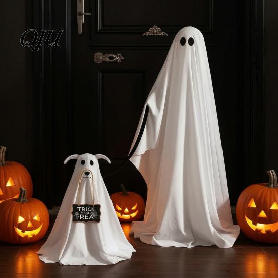 Mysterious Lawn Decorations for Party Halloween Ghost Dog Decoration, Spooky Ornament with LED Lights And Easy Assembly Ornaments Remote Control,