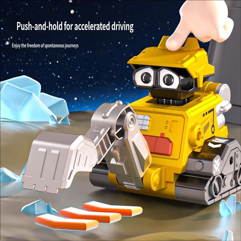 Moon Exploration Engineering Team Press Vehicle Inertia Cartoon Mini Car Baby Toddler Educational Interactive Toys Kids Gift