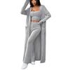 2024 Autumn/Winter European & American Women's Casual Knit Three-Piece Set: Stylish Homewear Fashion