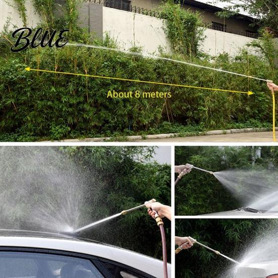 Long Spout Watering Can High Pressure Household Car Wash Nozzle Water with One-Click Multi Spray Modes Direct Adjustable Washer Fan All-Copper