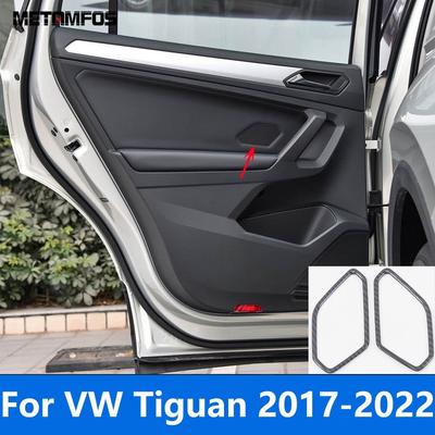 Pro Volkswagen VW Tiguan 2017- Kryt reproduktoru zadních dveří z uhlíkových vláken Stereo audio reproduktor Ozdobný prvek Interiérové doplňky