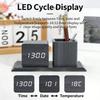 Creative Wooden Desk Item Combines Digital Alarm Clock With Pen Storage Section faint Setting And Three Alarm picks
