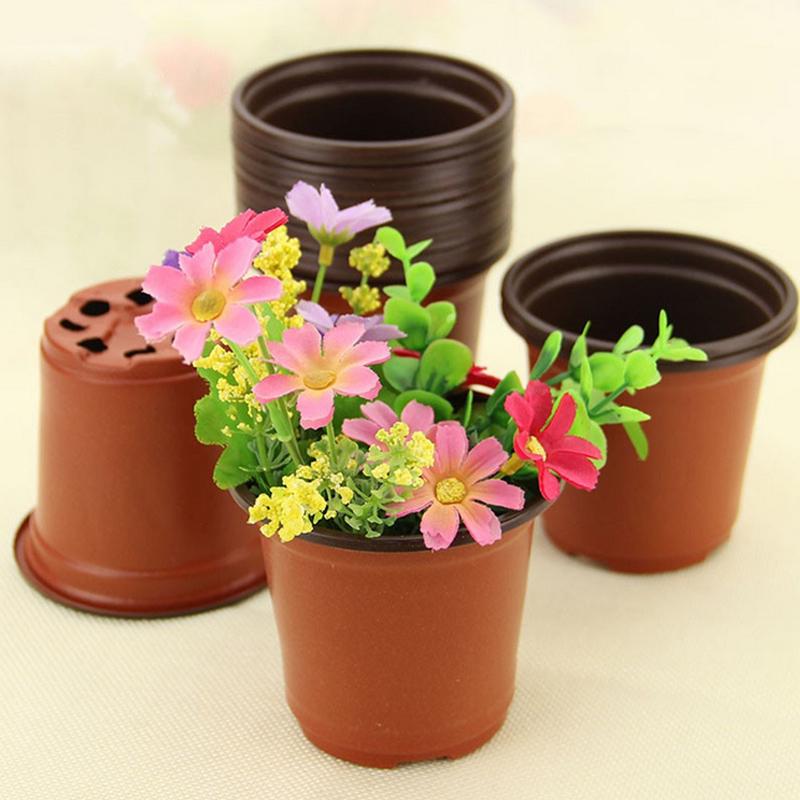 10PCS Flowerpot Plastic Grow Box Fall Resistant Tray For Garden Plants Nursery Cup Flowers Seed Breeding Planters Container Box