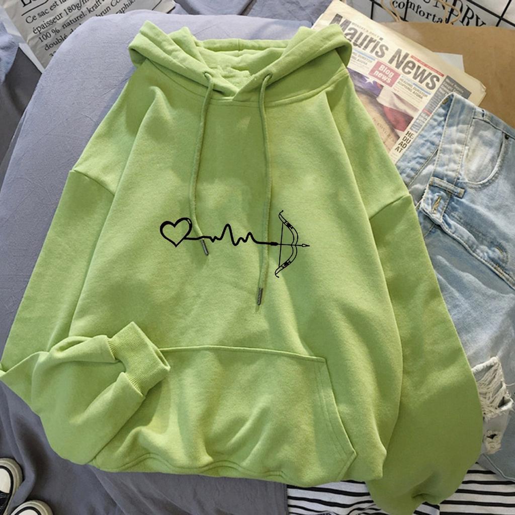 Women's Fashion Casual Fun Print Hooded Sweatshirt Loose Sports Tops Pullover