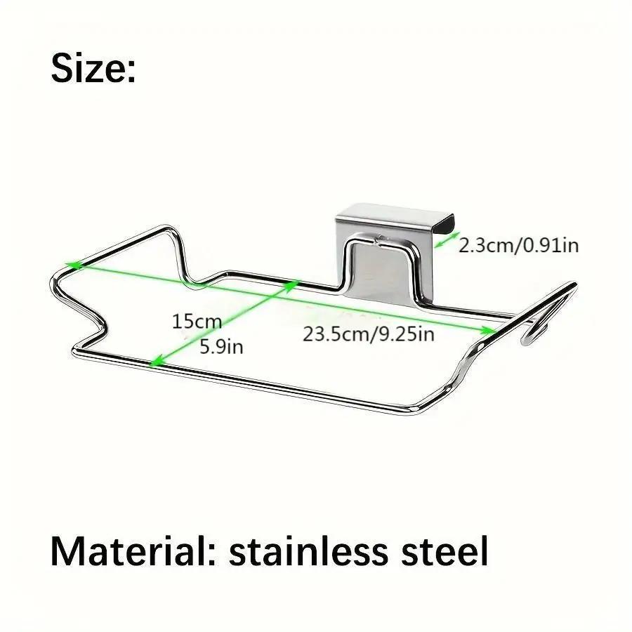 1PCS Stainless Steel Trash Rack, Closet Cabinet Door Trash Bag Holder, Kitchen Accessories,