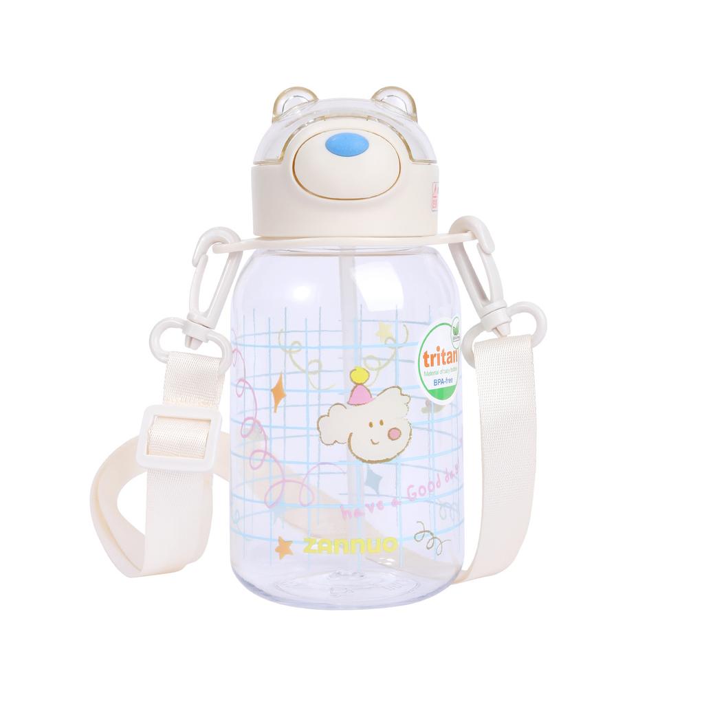 Water bottle New Tritan children's cute binaural bear cup Portable portable anti-drop water cup Simple student water cup kettle