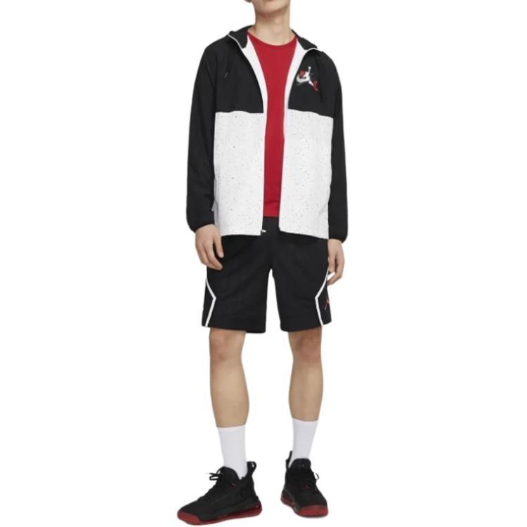 Men's Air Jordan AS J JM Clscs Windwear JKT Colorblock Hooded Jacket Black CT9369-010