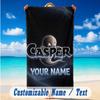 Beach Towel Custom Name Text, Quick Dry Large Towel For Beach HomeCasper the Friendly Ghost